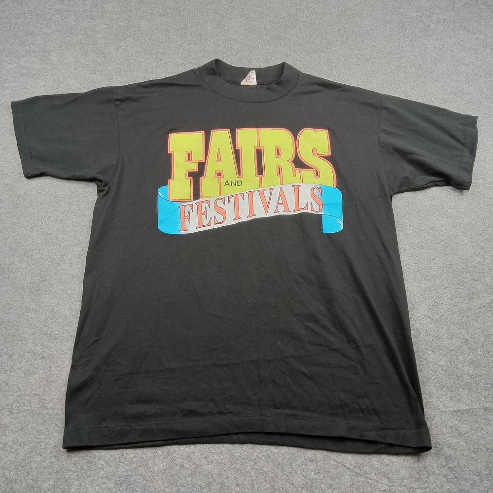 Vintage Fairs Festivals Shirt Men XL Extra Large County Fair 90s Double Sided